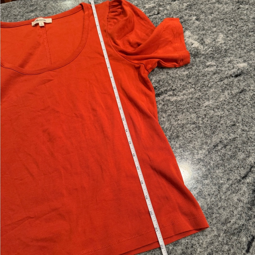 Madewell vibrant orange and chocolate brown Short Sleeve Tops - Picture 12 of 12